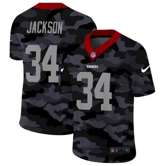 Las Vegas Raiders 34 Bo Jackson Men Nike 2020 Black CAMO Vapor Untouchable Limited Stitched NFL Jersey